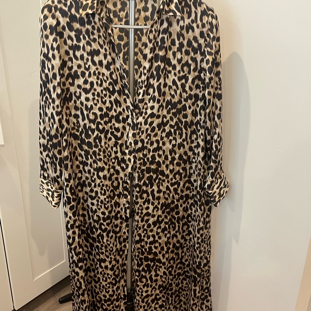 Leopard Print Long Sleeve Blouse